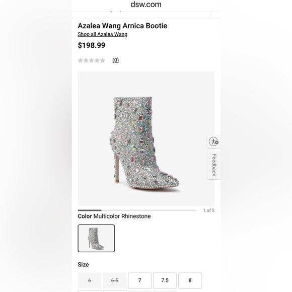 Azalea Wang ARNICA-PINK JEWELED STILETTO KNEE HIGH BOOT 6.5 - Picture 10 of 10